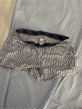 PINK Victoria's Secret Navy & White Striped Cotton Sleep Shorts
